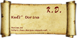 Keő Dorina névjegykártya